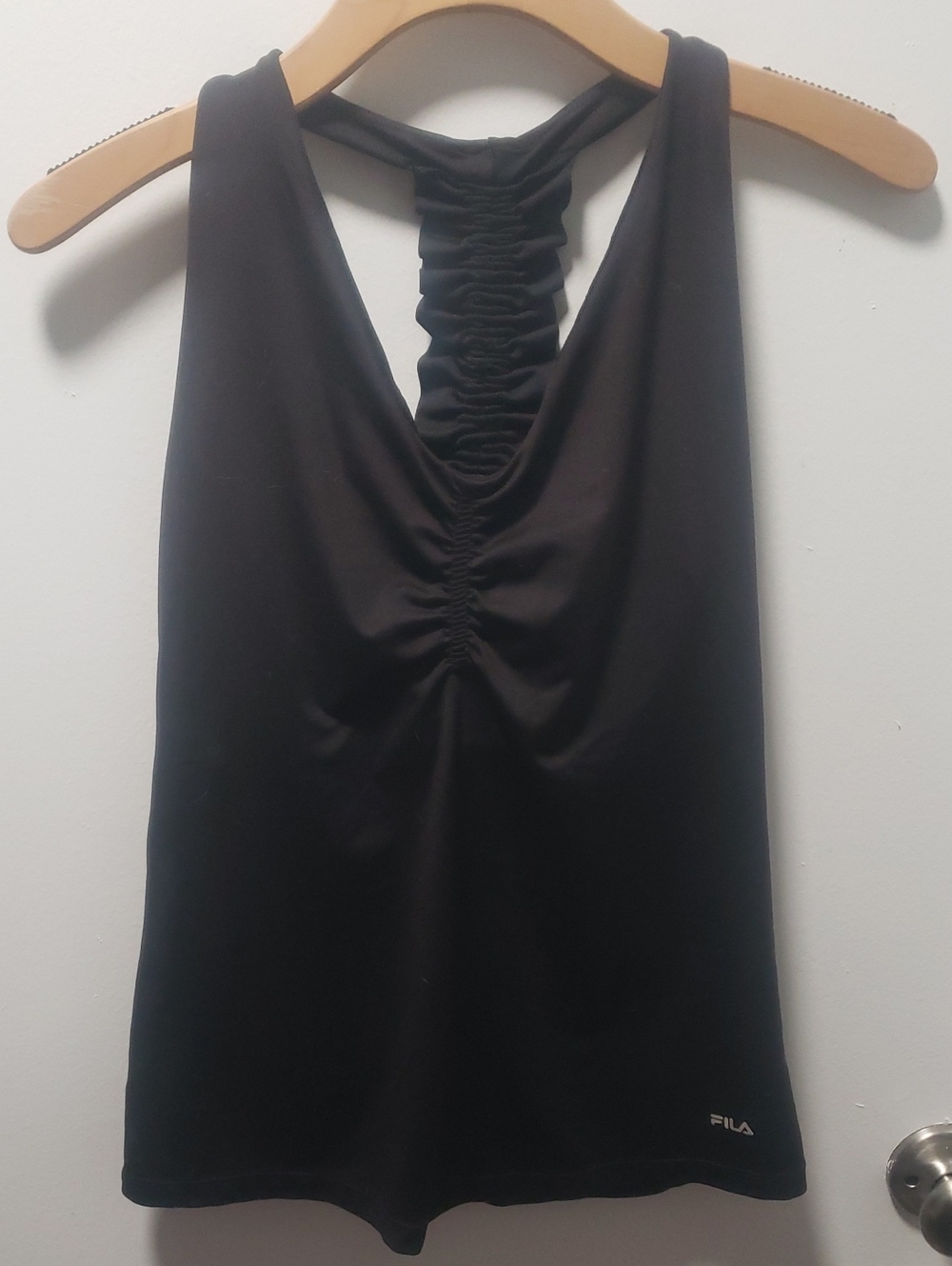 Fila Black Ruched-Back Sleeveless Women's Dress
